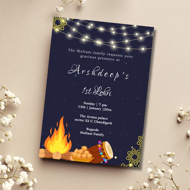 Primera invitación Lohri Tarjeta de invitación Loh (Subido por el creador)