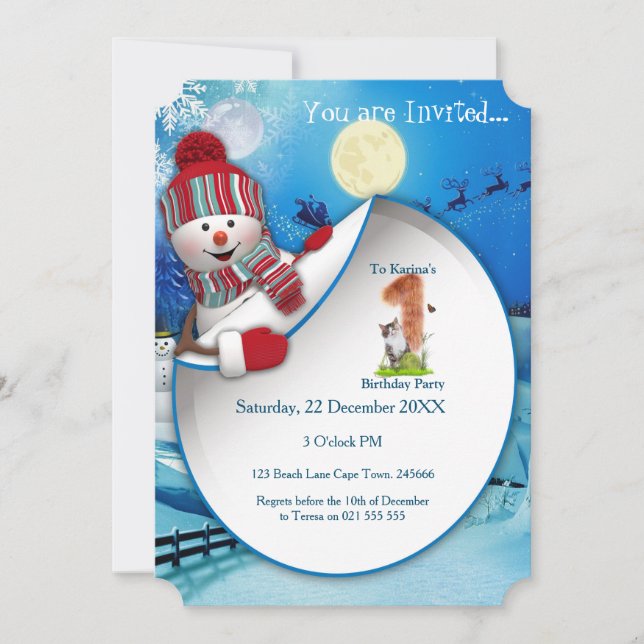 Primera invitación para fiesta de cumpleaños de fe (Anverso)