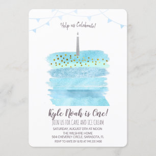 Primera invitación para pastel de cumpleaños númer