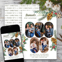 Primera Navidad 5 Foto Holly y Recién nacido Pine