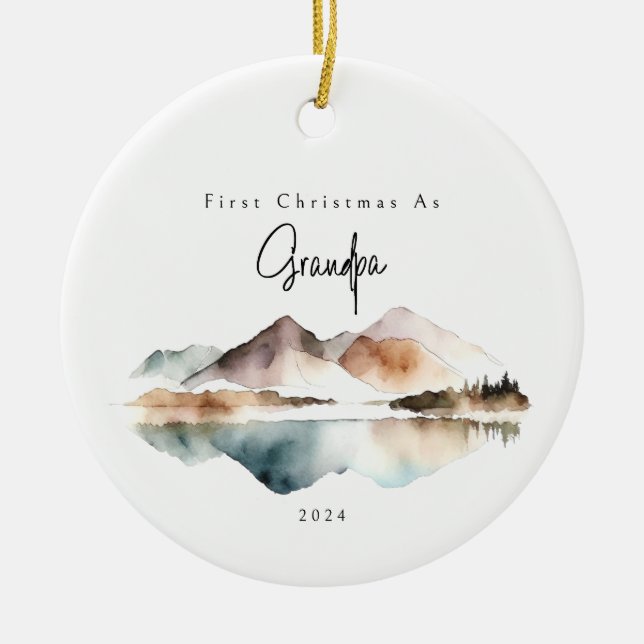 Primera Navidad como adorno de feriado del abuelo (Frente)