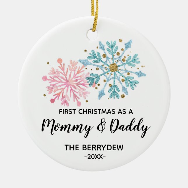 Primera Navidad como adorno de mamá y papá (Frente)