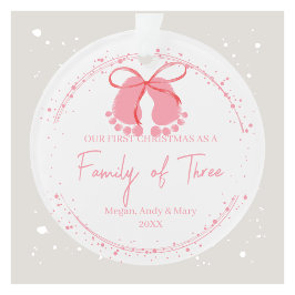 Primera Navidad como familia de tres ornamentos