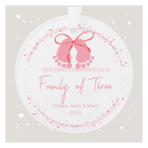 Primera Navidad como familia de tres ornamentos