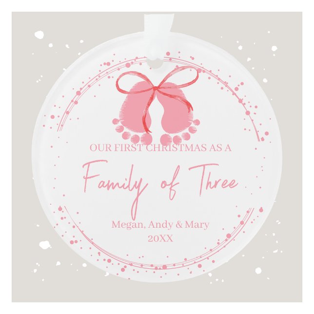 Primera Navidad como familia de tres ornamentos (First Christmas as a Family of Three Ornament)