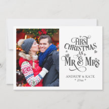 Primera Navidad como Foto de recién casados Sr Sra