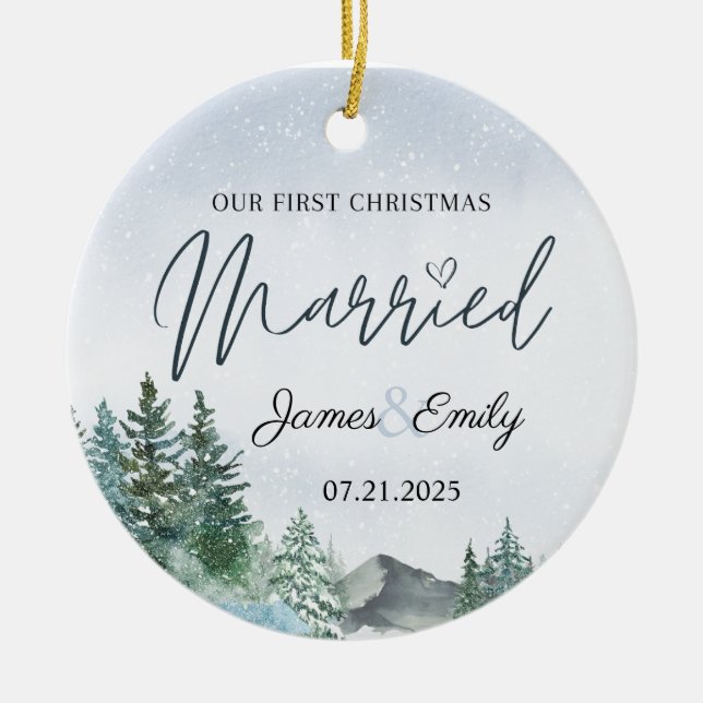 Primera Navidad como ornamento casado, regalo Boda (Frente)