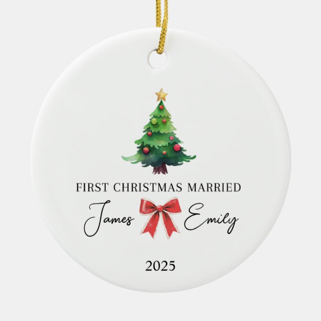 Primera Navidad como ornamento casado, regalo Boda (Frente)