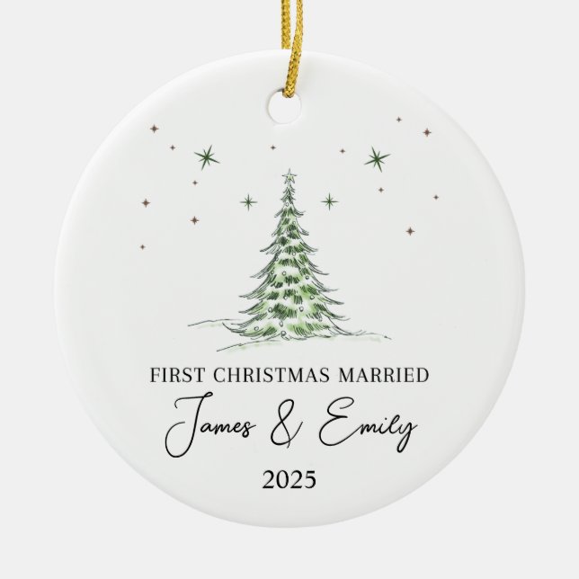Primera Navidad como ornamento casado, regalo Boda (Frente)