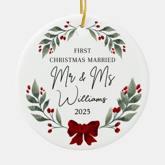 Primera Navidad como ornamento casado, regalo Boda (Frente)