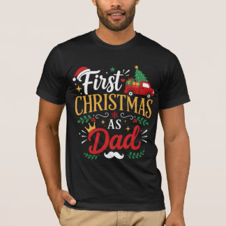Primera Navidad como Papá Camiseta Vintage para Nu
