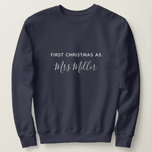 Primera Navidad como Sra Sudadera Azul Marino Pers