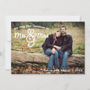 Primera Navidad como tarjeta fotográfica Mr & Mrs
