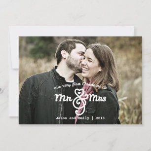 Primera Navidad como tarjeta fotográfica Mr & Mrs