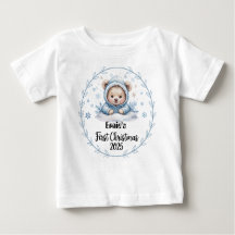 Primera Navidad de bebé personalizada en camisetas