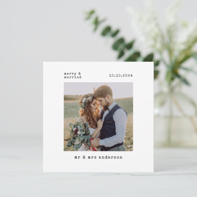 Primera Navidad de Casados Foto de Boda Feliz (Anverso de pie)