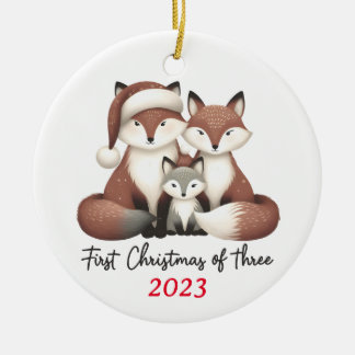Primera Navidad de tres ornamentos de Fox