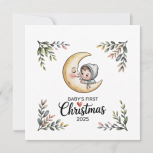 Primera Navidad del Bebé 2025 Luna Vintage y Bebé