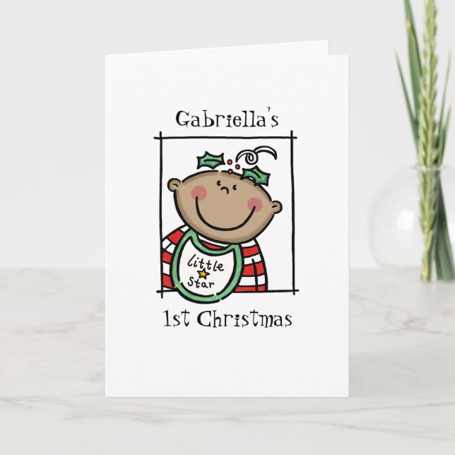 Primera Navidad del bebé con tono de piel medio pe (Anverso)