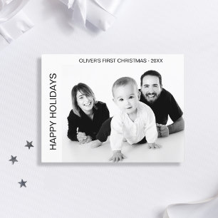 Primera Navidad del Bebé Foto en Blanco y Negro