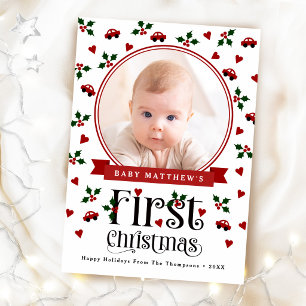 Primera Navidad del Niño Foto Adorable