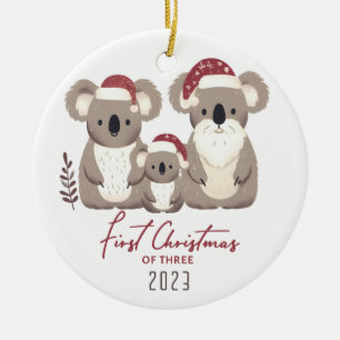 Primera Navidad del Ornamento de la Familia de Tre