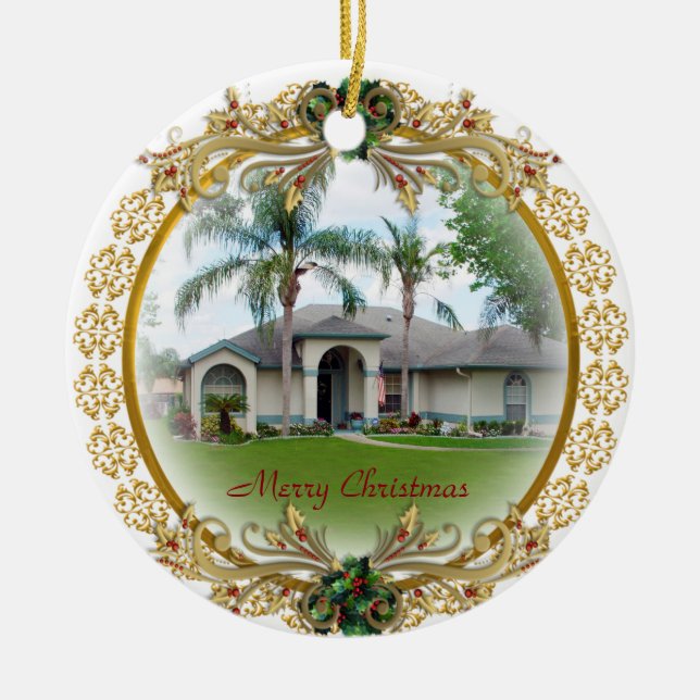 Primera Navidad en el adorno de New Home (Frente)