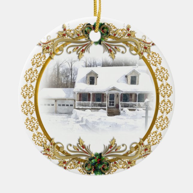 Primera Navidad en el adorno de New Home (Frente)