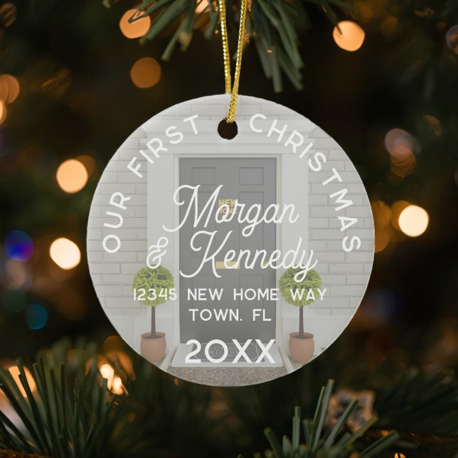 Primera Navidad en el nuevo Ornamento de la direcc (First Christmas in your New Home? This ornament makes a lovely keepsake for that special occasion)