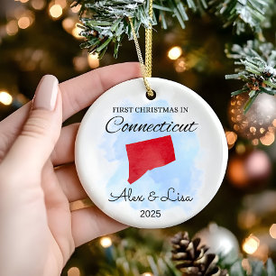 Primera Navidad en el ornamento estatal de Connect