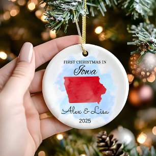 Primera Navidad en el Ornamento Estatal de Iowa