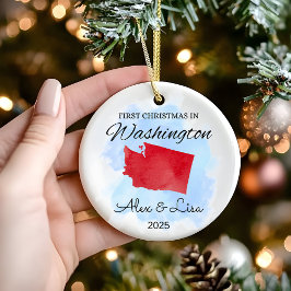 Primera Navidad en el Ornamento Estatal de Washing