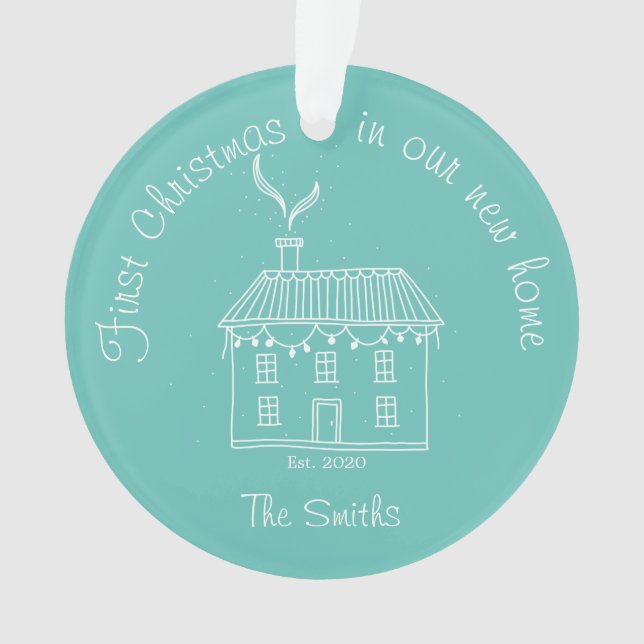 Primera Navidad En Nuestro Nuevo Ornamento De Fest (Anverso)