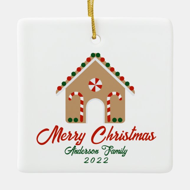 Primera Navidad en nuestro nuevo ornamento domésti (Anverso)