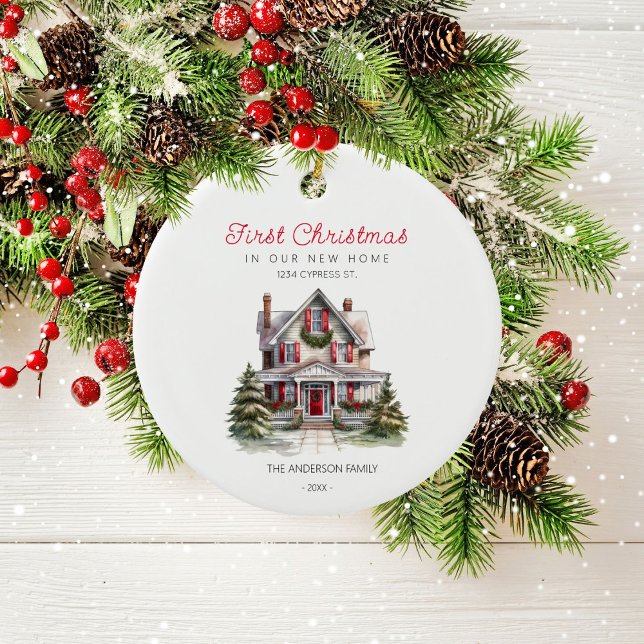 Primera Navidad en nuestro nuevo ornamento familia (Subido por el creador)