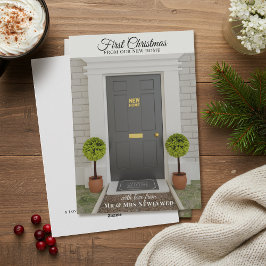 Primera Navidad en nueva tarjeta de vacaciones en