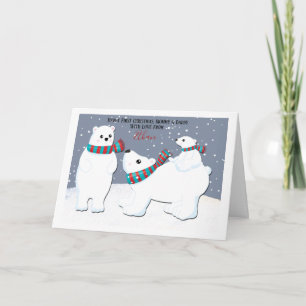 Primera Navidad Familia de Osos Polares con Mamá y