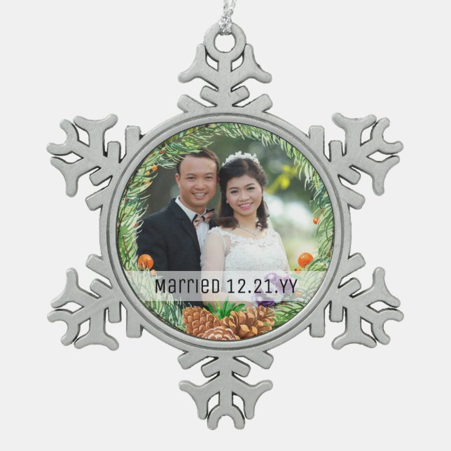 Primera Navidad: FOTO CASADA, decoración de árbol  (Anverso)