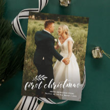Primera Navidad Foto de Boda Escrita a Mano
