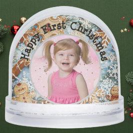 Primera Navidad Gingerbread Photo Snow Globe
