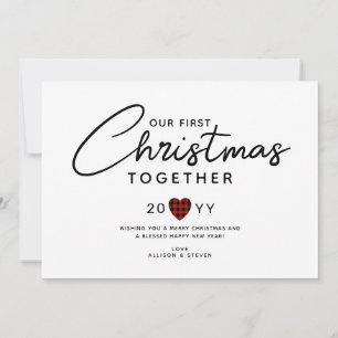 Primera Navidad Juntos Parejas Corazón Rústico