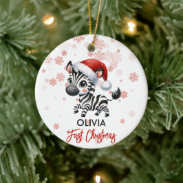 Primera Navidad lindo bebé ornamento de cebra