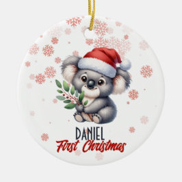 Primera Navidad lindo bebé ornamento de Koala