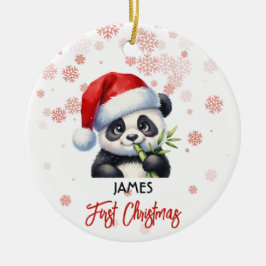 Primera Navidad lindo Panda bebé Ornamento