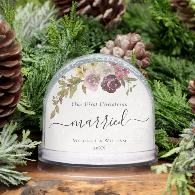 Primera Navidad Marcado Floral Monograma Foto (Invierno)