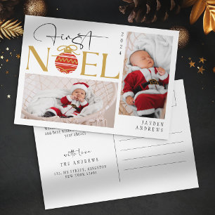 Primera Navidad minimalista foto de bebé