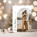 primera navidad navideña boda invitación<br><div class="desc">Un moderno diseño fotográfico personalizado con diseño fotográfico y de arco. Puedes subir tu propia imagen y editarla. El texto y los colores pueden personalizarse.</div>