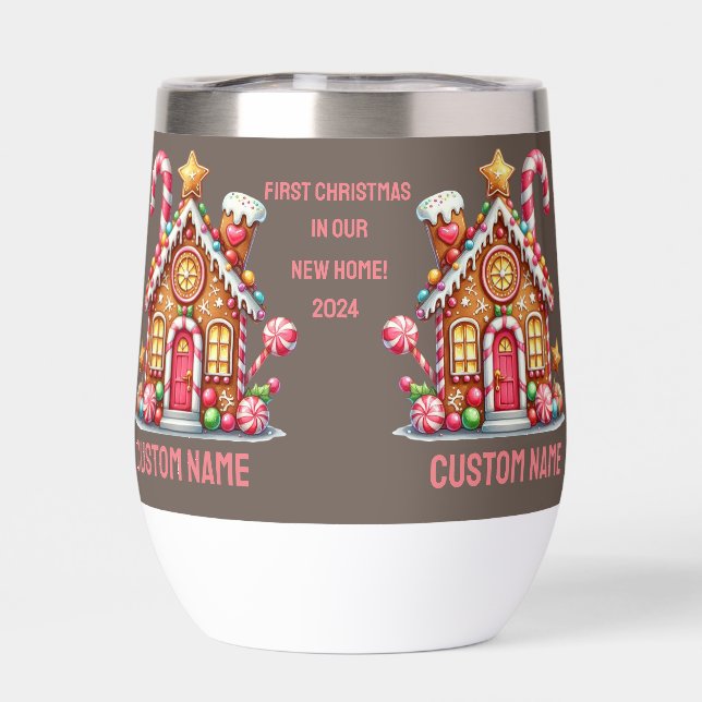 Primera Navidad nueva cita de casa brnWater Bottle (Trasero)