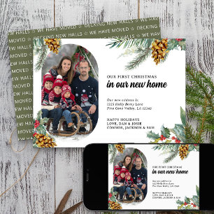Primera Navidad Nuevo Hogar Lozenge Foto Acebo Pin