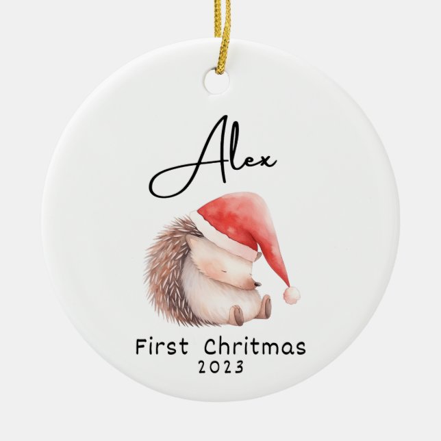 Primera Navidad, ornamento personalizado del nombr (Frente)